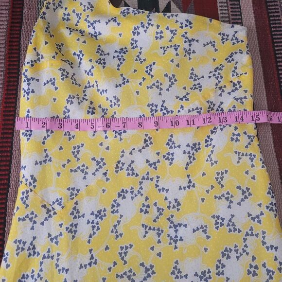 Paul & Joe Yellow Floral One Shoulder Ruffle Asymmetrical Dress Sz 42 US 10 - Picture 8 of 10
